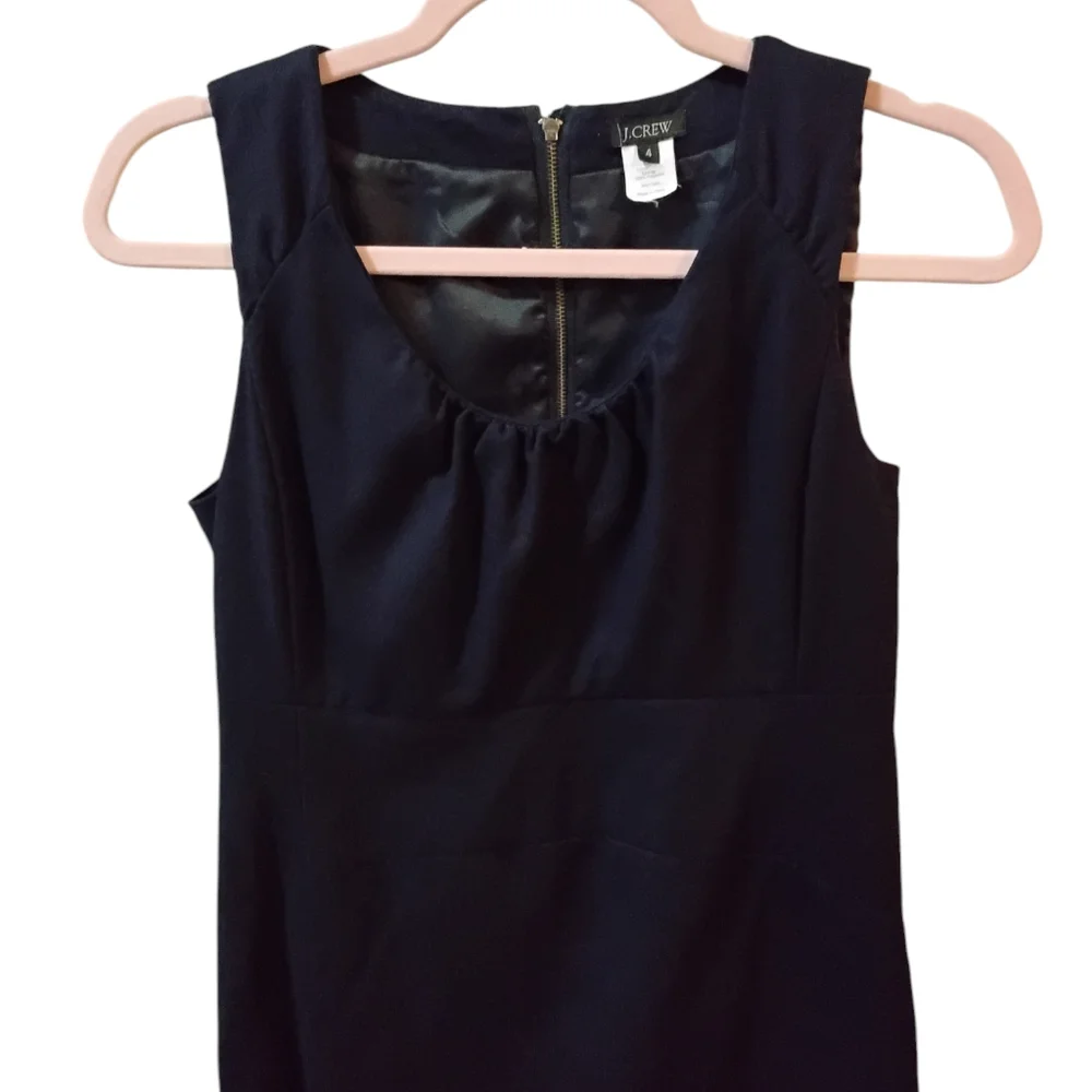 J. Crew Navy Dress Womens Size 4 Preppy Quiet Luxury Classic Timeless Effortless - Picture 3 of 6